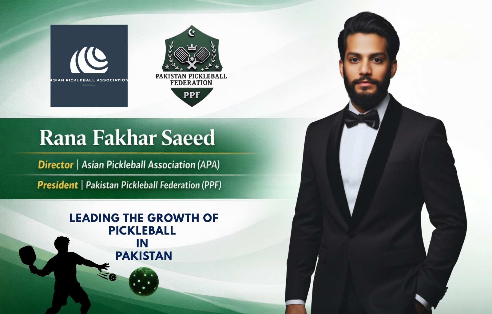 Rana Fakhar Saeed, President of Pakistan Pickleball Federation, appointed Director on Asian Pickleball Association Board, October 2025